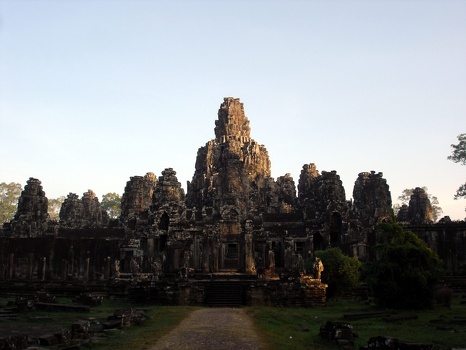 Bayon temple of Angkor Thom at sunrise