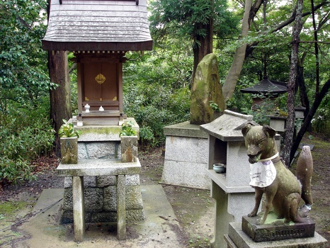 Shrine with kitsune