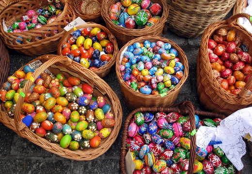 Churches and Easter market in Krakow, Poland 2008