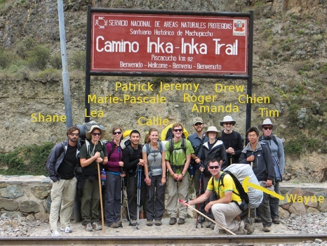 Inca Trail hiking tour group