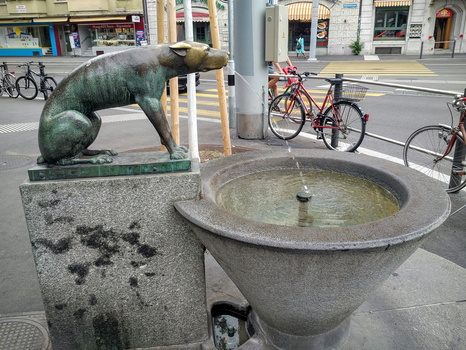 Dog fountain in Milan