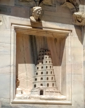 Tower of Babel portrayed at Duomo di Milano