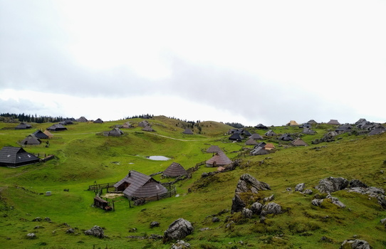 traditional shepherds’ huts at Velida Planina Plateau