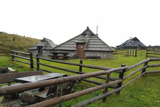 traditional shepherds’ huts at Velida Planina Plateau