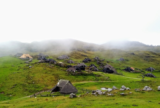 traditional shepherds’ huts at Velida Planina Plateau