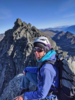 At top of Double Cone near sunset