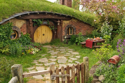 Yellow door hobbit hole