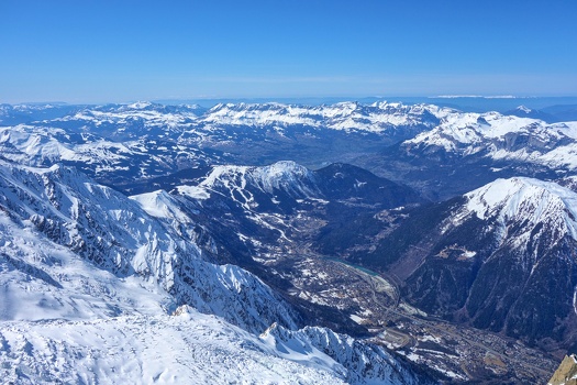 View of glacier at Mont Blanc massif, Chamonix