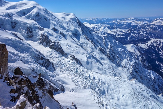 Glacier on Mont Blanc massif at Aiguille du Midi
