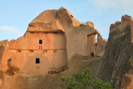 Ancient cave structures on Rose Valley Cappadocia