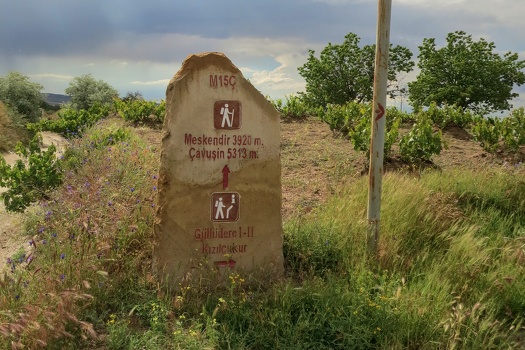 Hiking track to cave churches