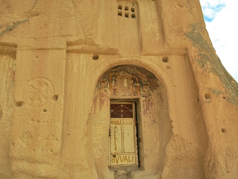 Entrance to Ayvali Church in Rose valley