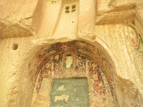 Fresco above entrance to Ayvali Church