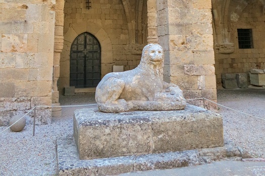 Stone lion in Knights' Hospital, Rhodes