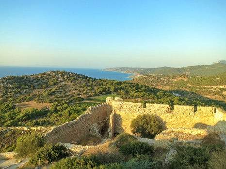 Kritinia castle on Rhodes island, Greece 