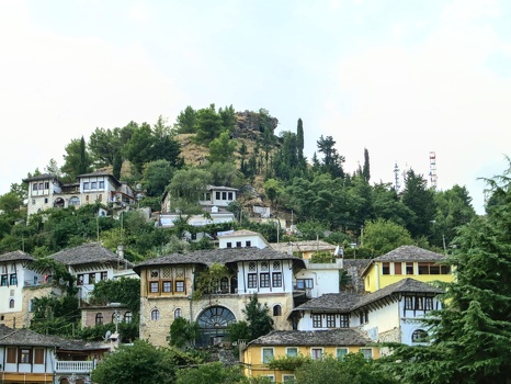 Gjirokastra town with slate roofs