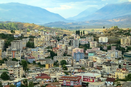Highrise towers in Gjirokastra