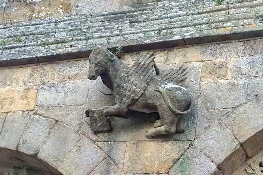 Winged bull gargoyle in Dinan