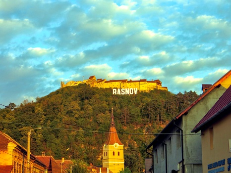 Râșnov Fortress at sunset